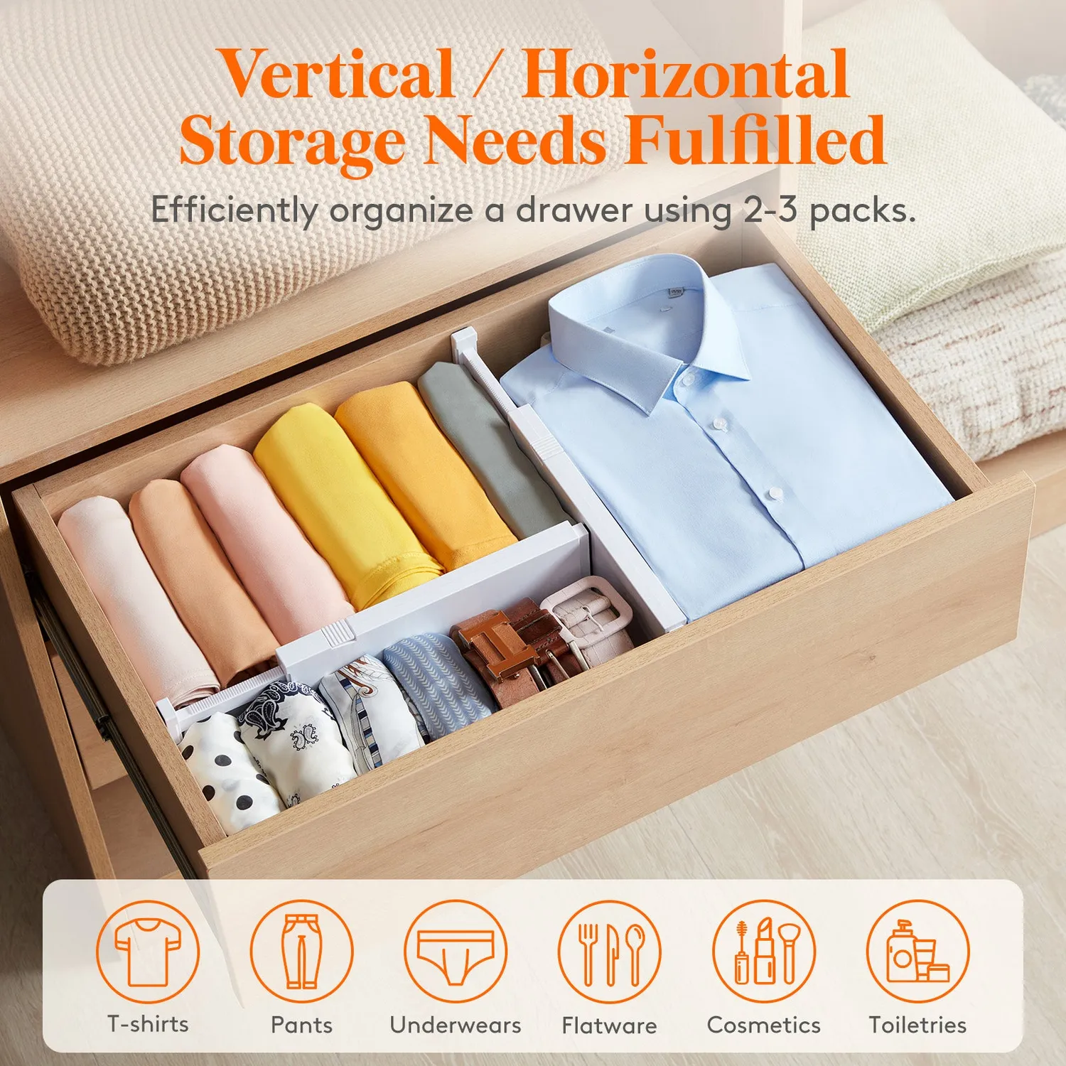 Lifewit Schubladenteiler 10 cm 9er-Pack Weiß