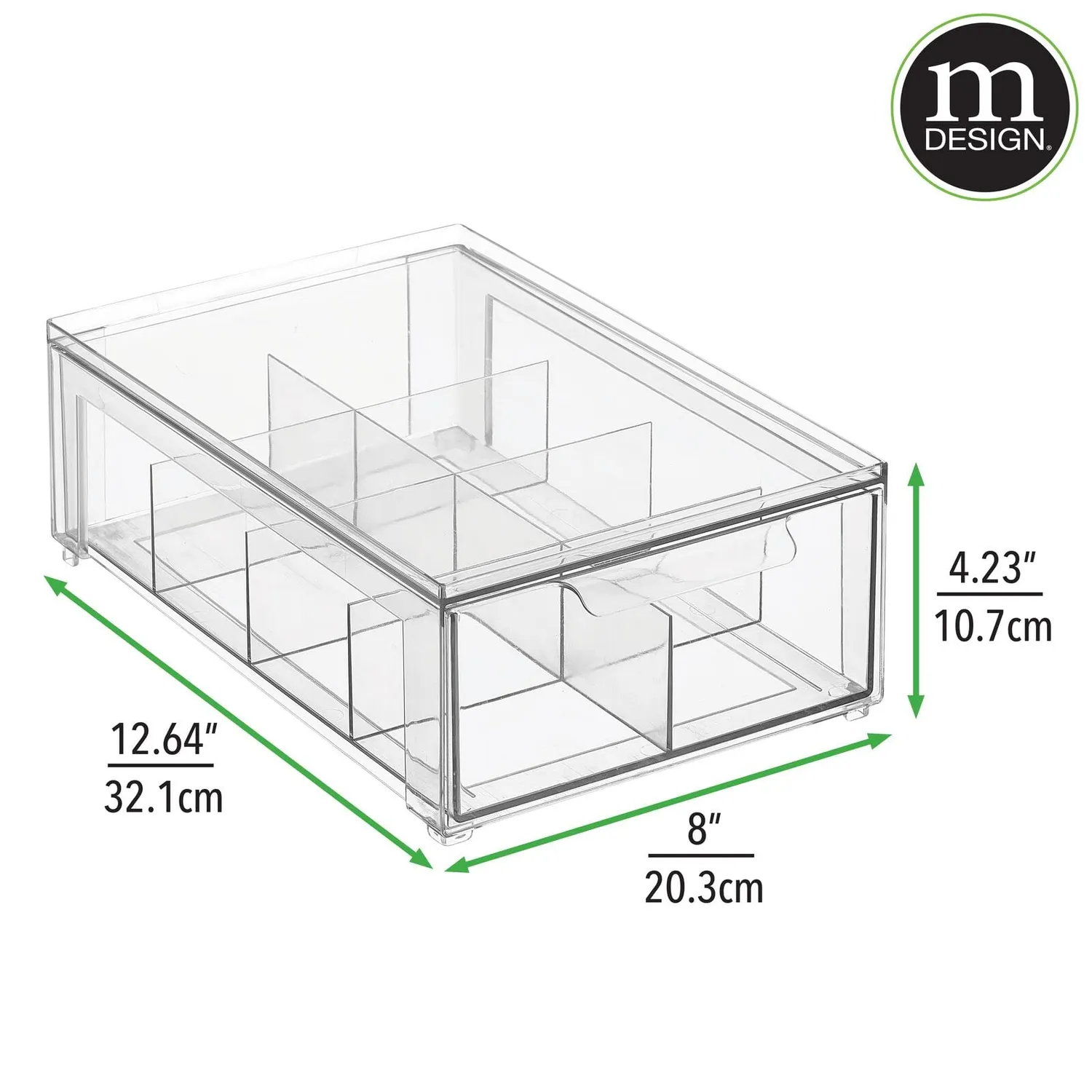 mDesign Schubladenbox Kunststoff Küchenbox 2er-Set transparent