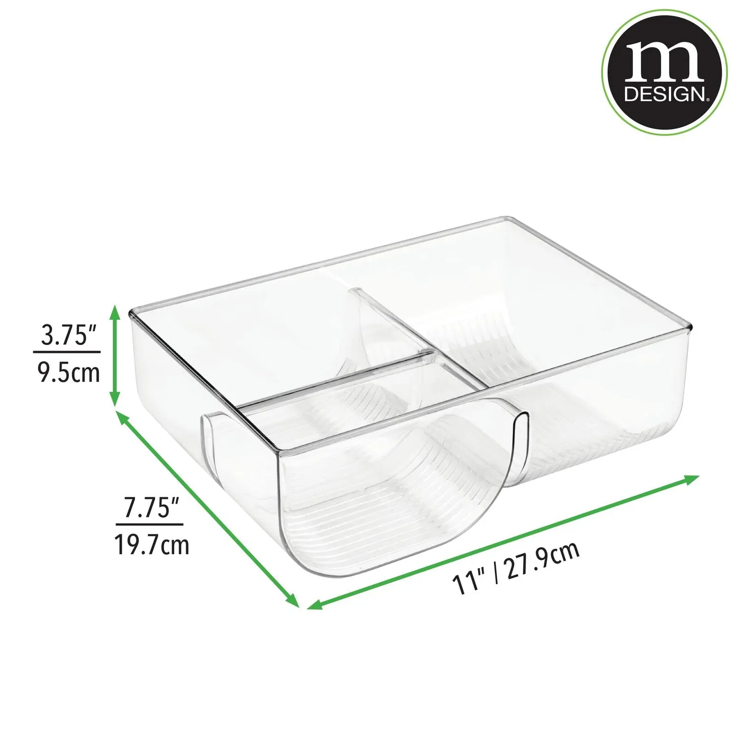 mDesign Deckelhalter 2er-Set durchsichtig Kunststoff stehend