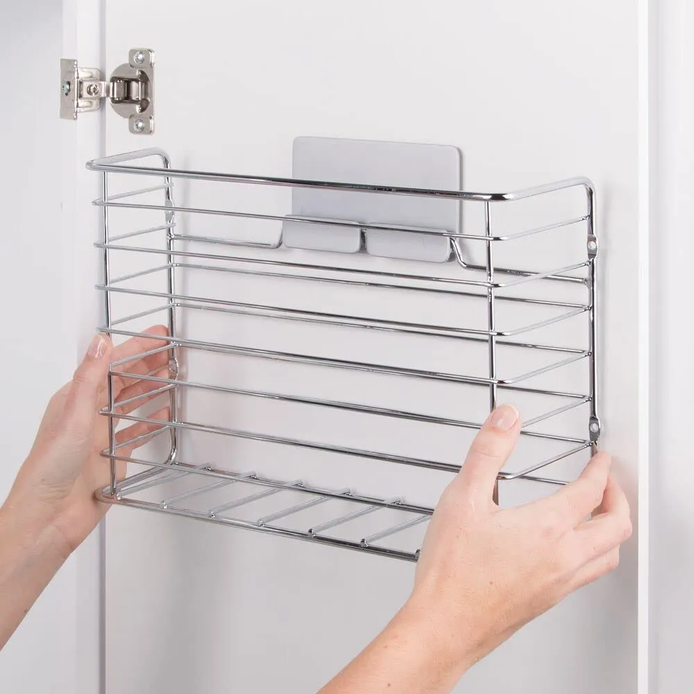 mDesign Küchenutensilien Halterung 2er-Set silber selbstklebend