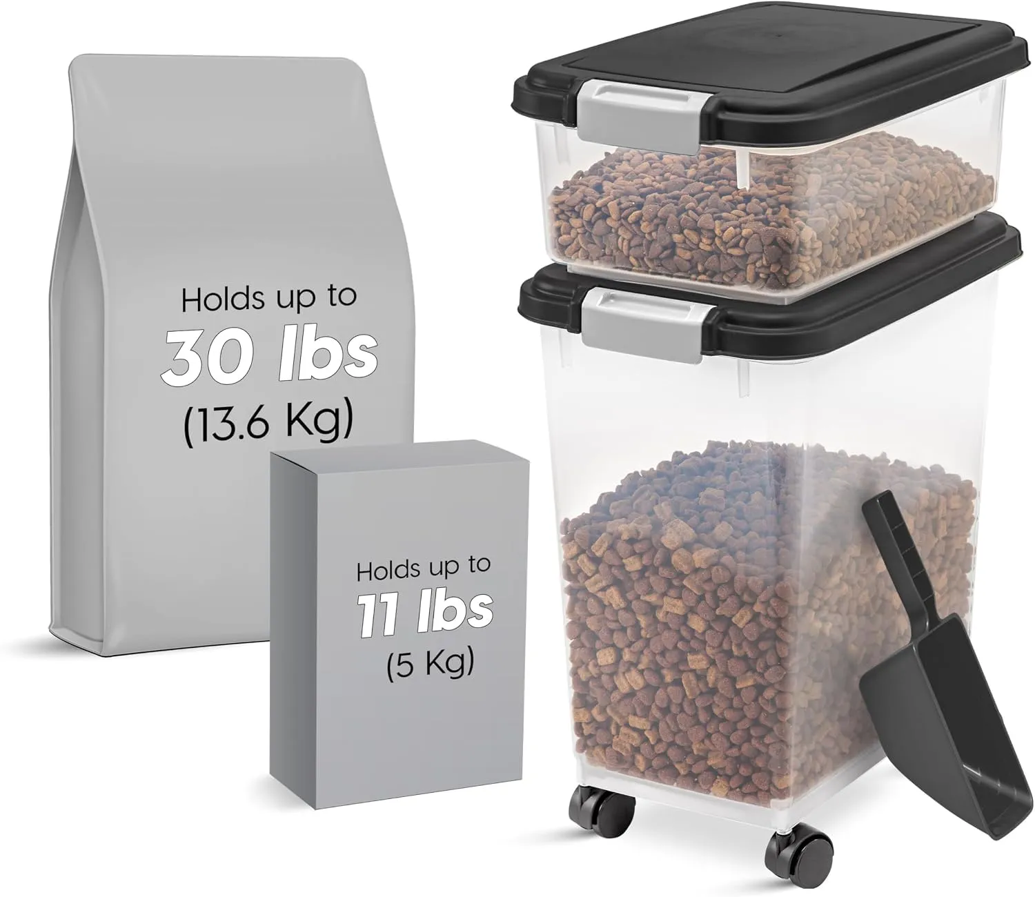 Iris Ohyama MP-8 MP-1 Futterbox 30+10L schwarz luftdicht