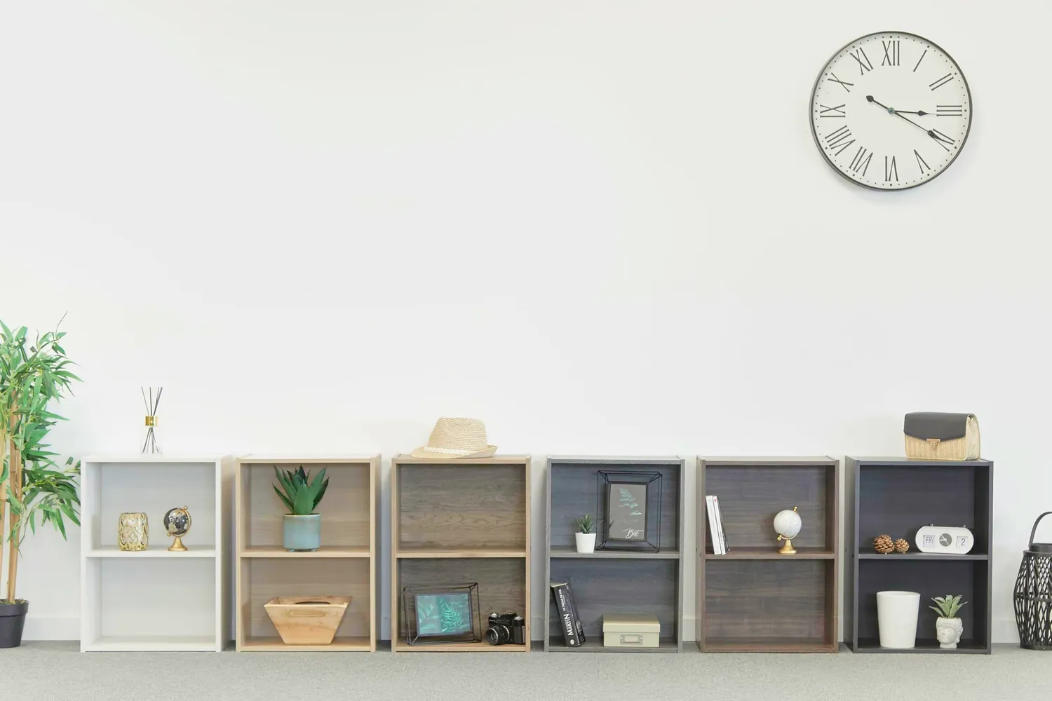 Iris Ohyama 2 Würfel Bücherregal braun 40cm offen platzsparend