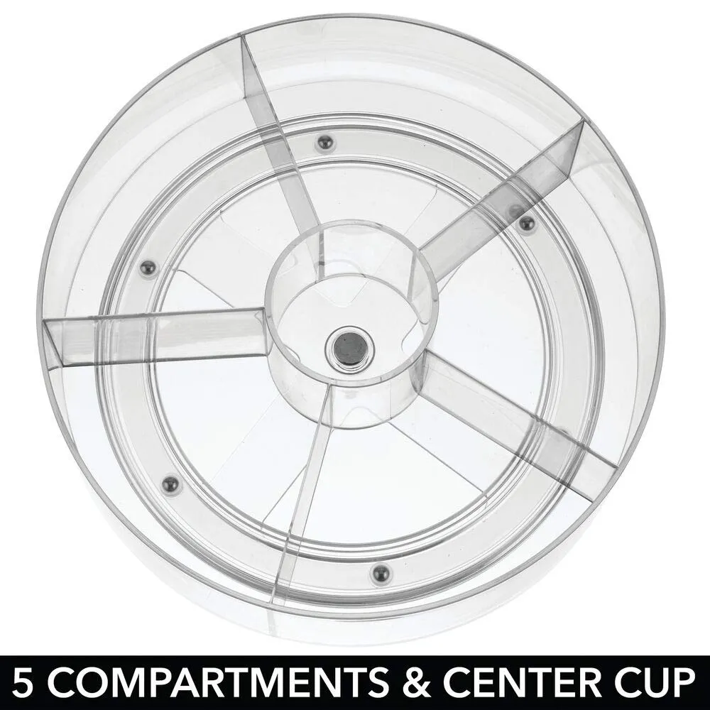 mDesign Lazy Susan Drehteller 5 Fächer Transparent
