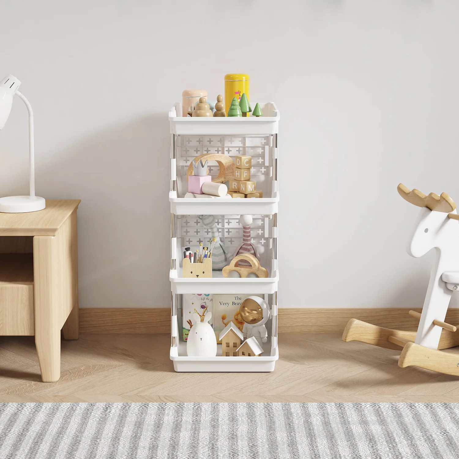 Lifewit Stapelbox Kunststoff stapelbar Weiß 3er