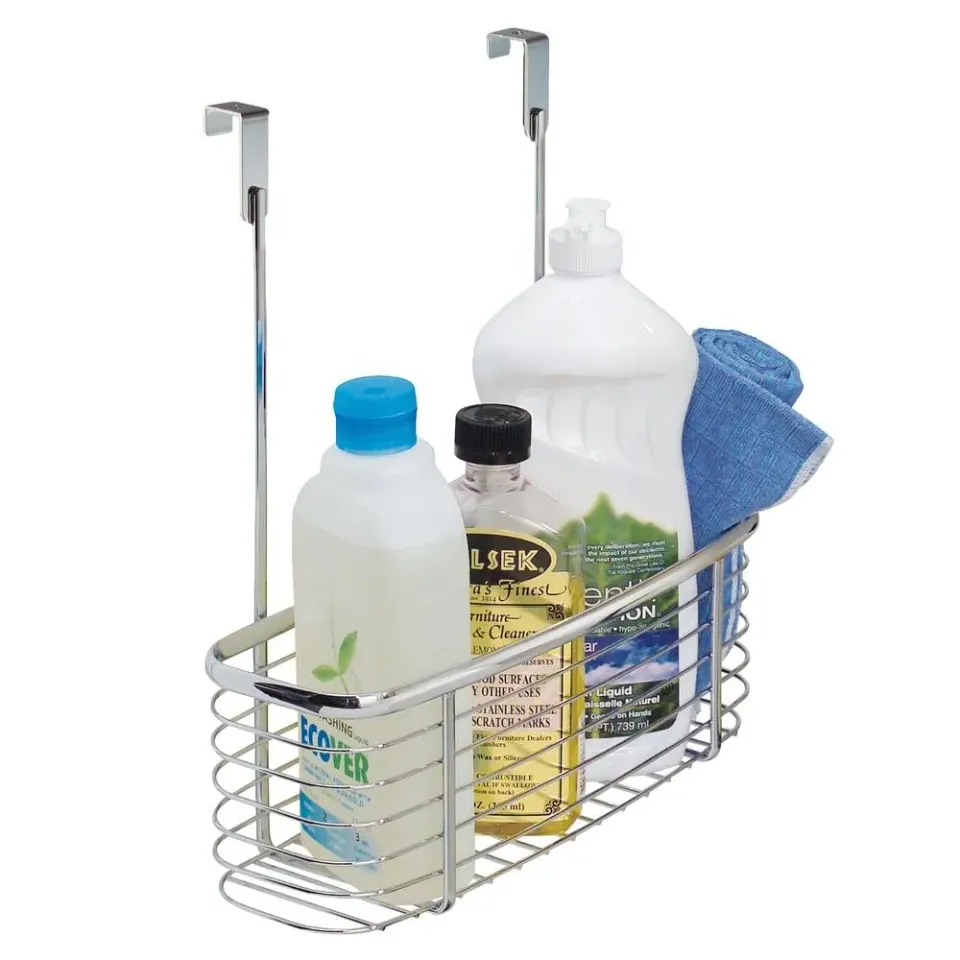 mDesign Küchen-Organizer Hängeablage Tür Chrom 28x30,5