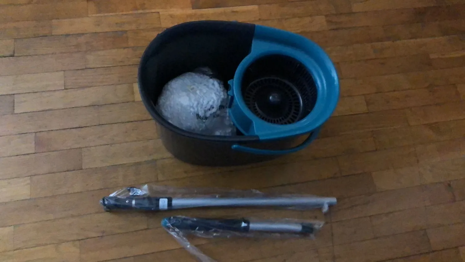 Iris Ohyama KMT-420 Spin Mop grau mit Schleudereimer Set