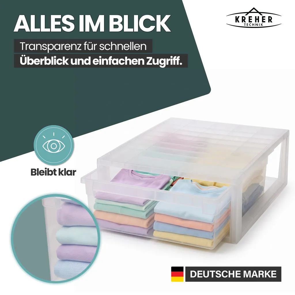 Kreher Schubladenbox XL 36 Liter weiß transparent