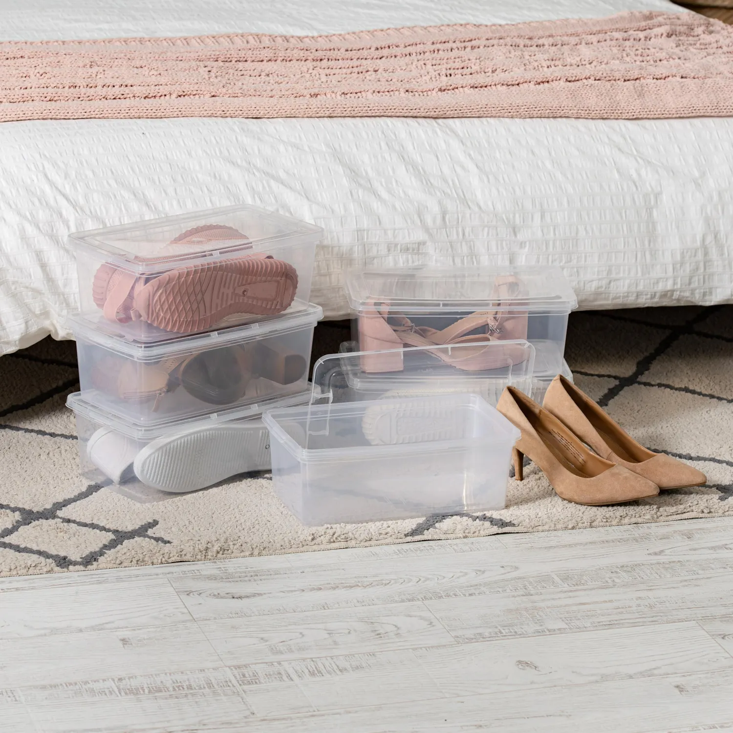 Iris Ohyama Aufbewahrungsbox 5L 10er-Set Transparent Deckel
