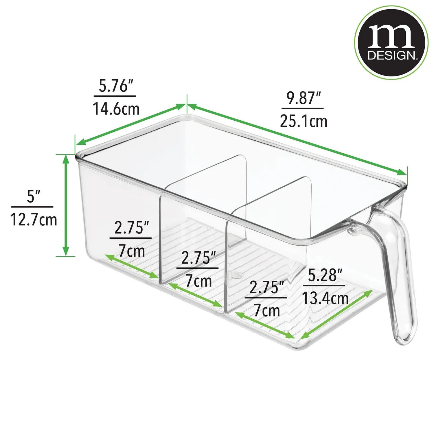 mDesign Kühlschrankbox Kunststoff durchsichtig 2er-Set mit Griff