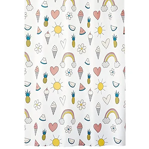 mDesign Duschvorhang Polyester 182,9 cm mehrfarbig