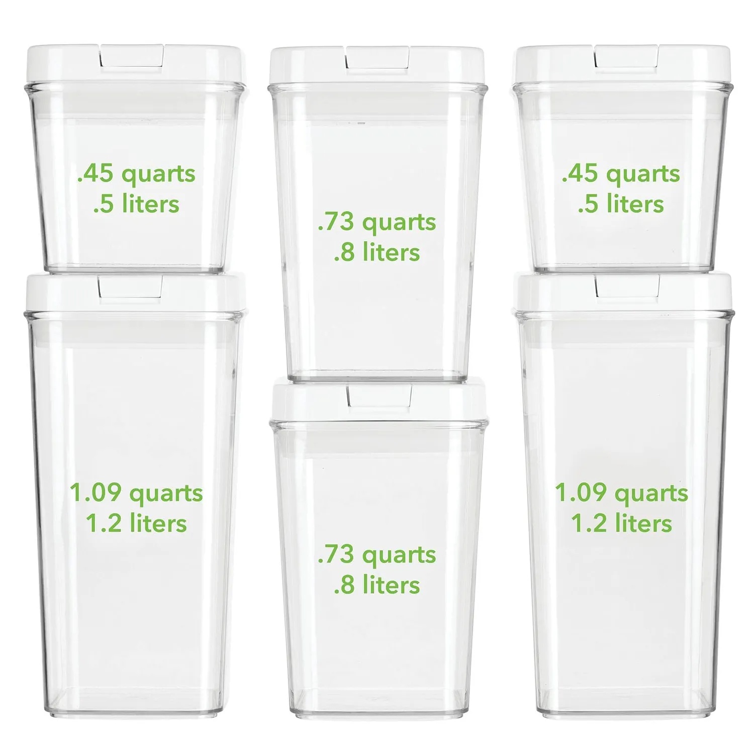 mDesign Frischhaltedosen 6er-Set transparent luftdicht