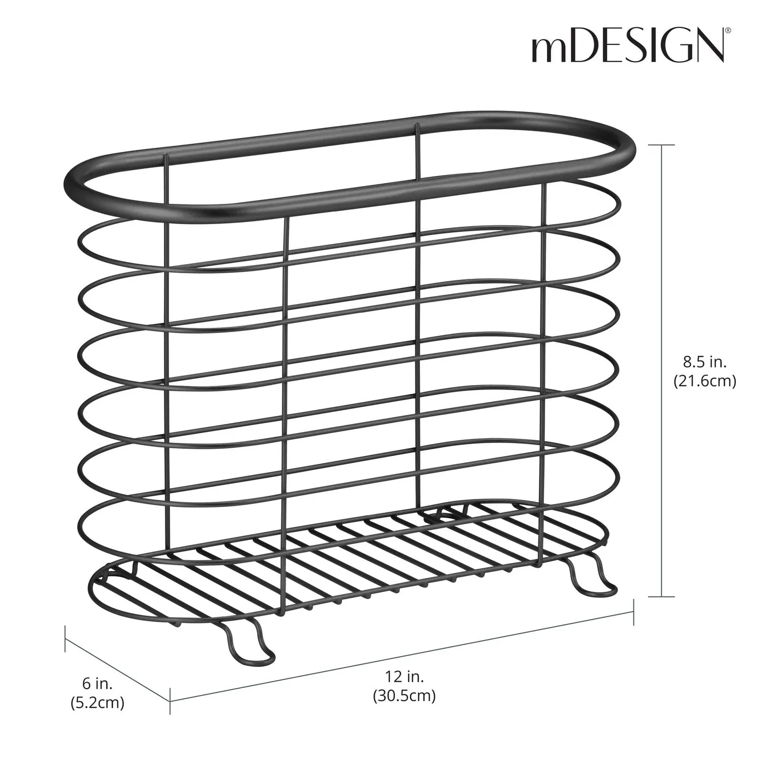 mDesign Zeitschriftenhalter Metall mattschwarz rostfrei