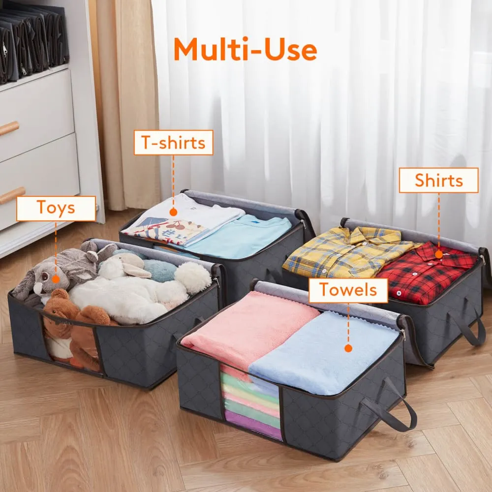 Lifewit Kleider Aufbewahrungstasche Grau 35L 4er-Pack