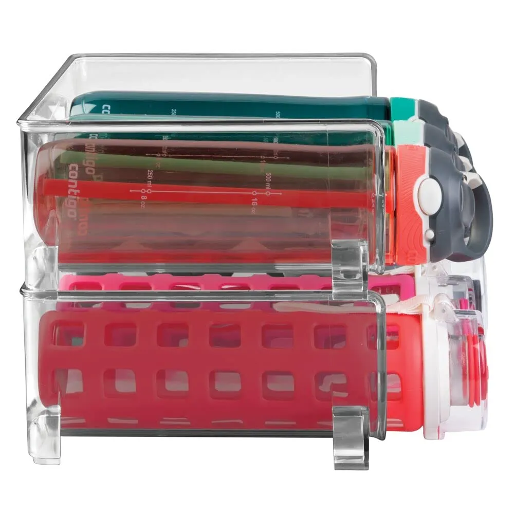 mDesign Flaschenhalter Grau Stapelbar 2er Set für 6 Flaschen