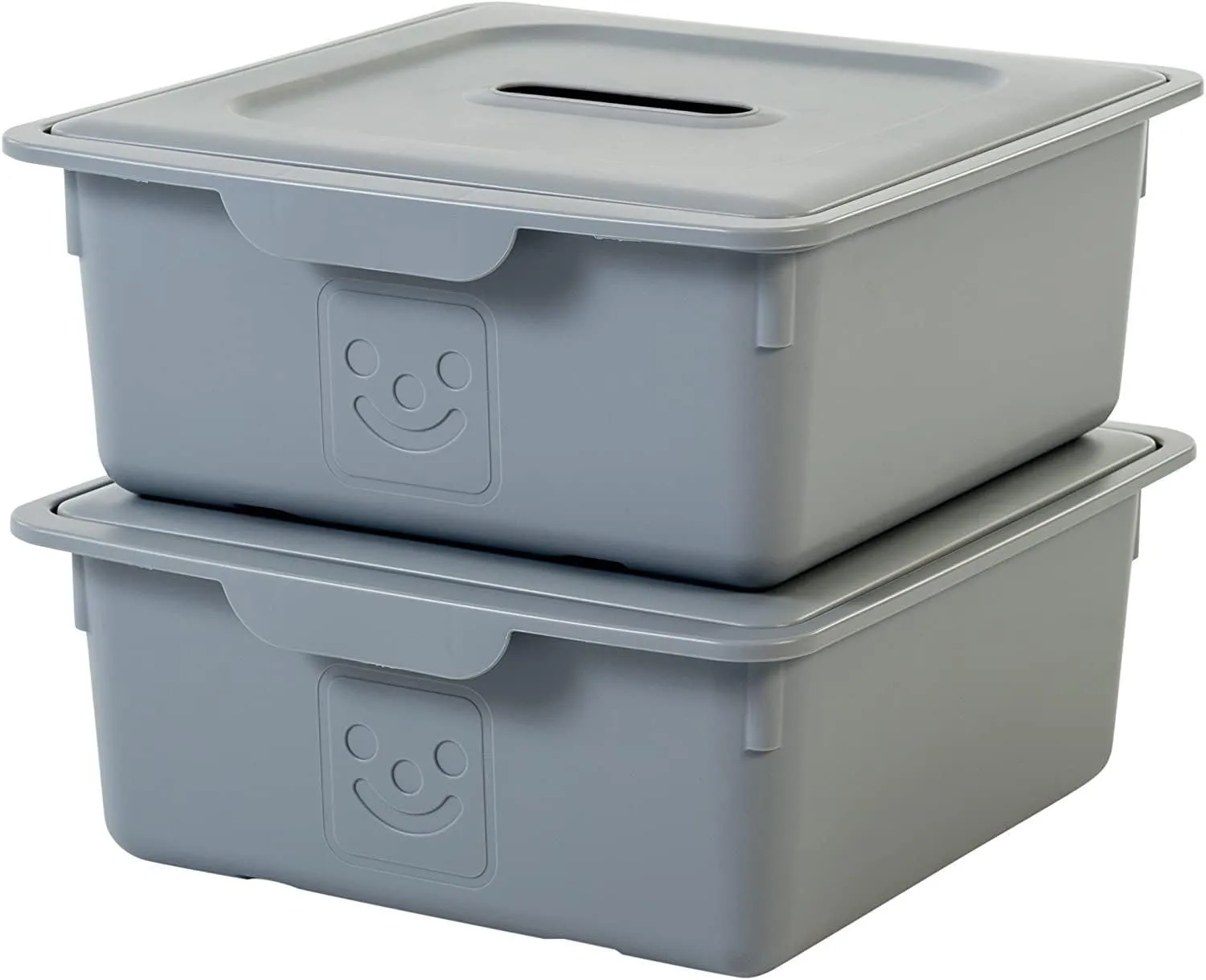 Iris Ohyama KCB-43 Spielzeugbox 34 L 2er-Set grün mit Rädern