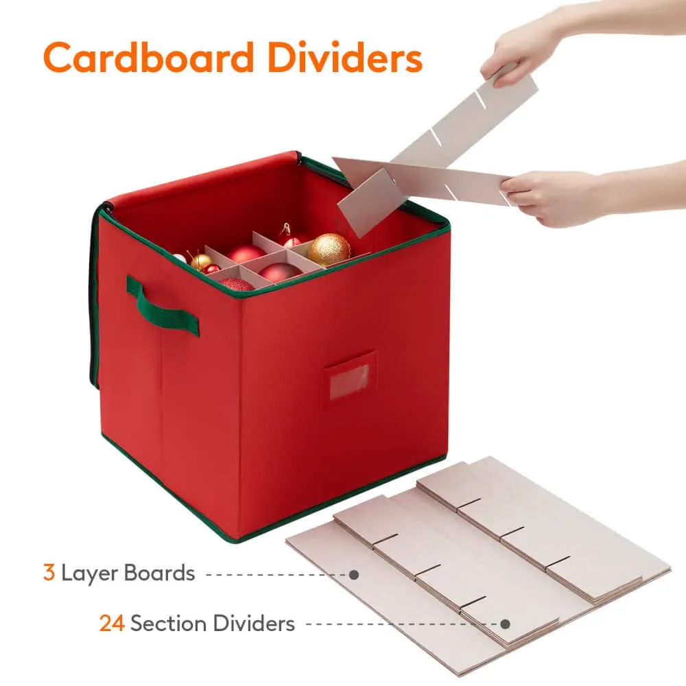 Lifewit Box für 64 Weihnachtskugeln Aufbewahrungsbox Rot stapelbar