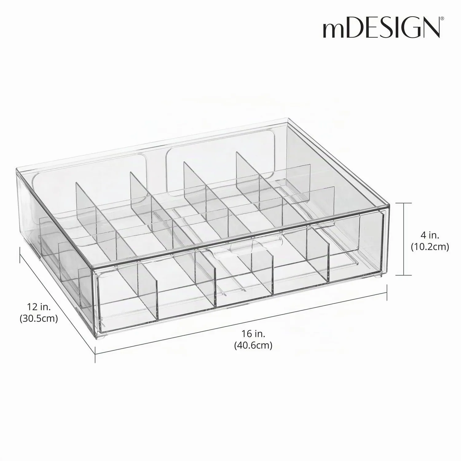 mDesign 23048MDKEU Teekiste Aufbewahrungsbox durchsichtig 20 Fächer