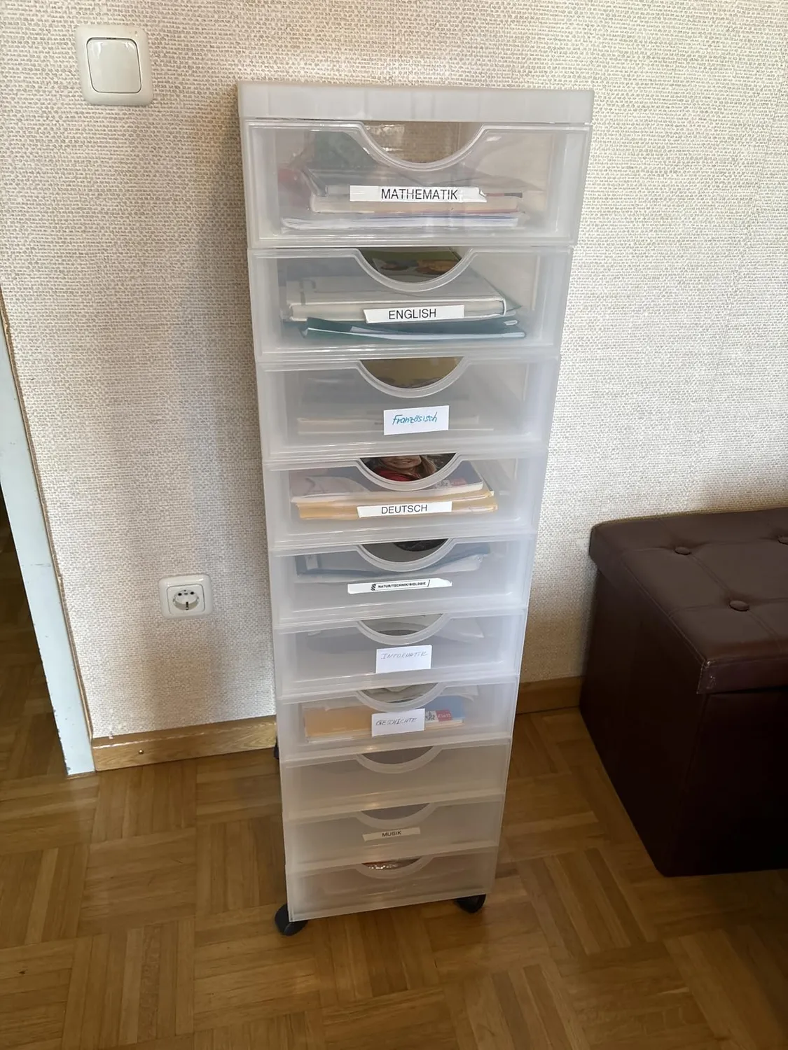 Iris Ohyama DDDC-380 Schubladenbox Weiß 8 Schubladen H81cm