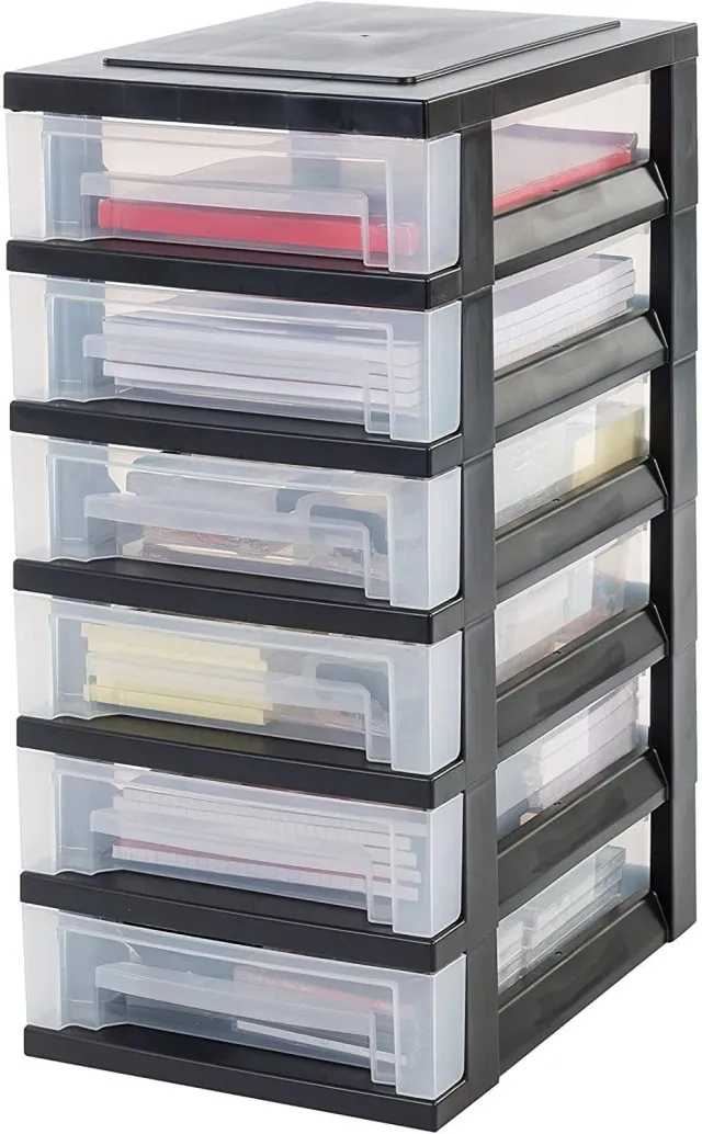 Iris Ohyama SDC-360 Rollcontainer 6 Schubladen schwarz