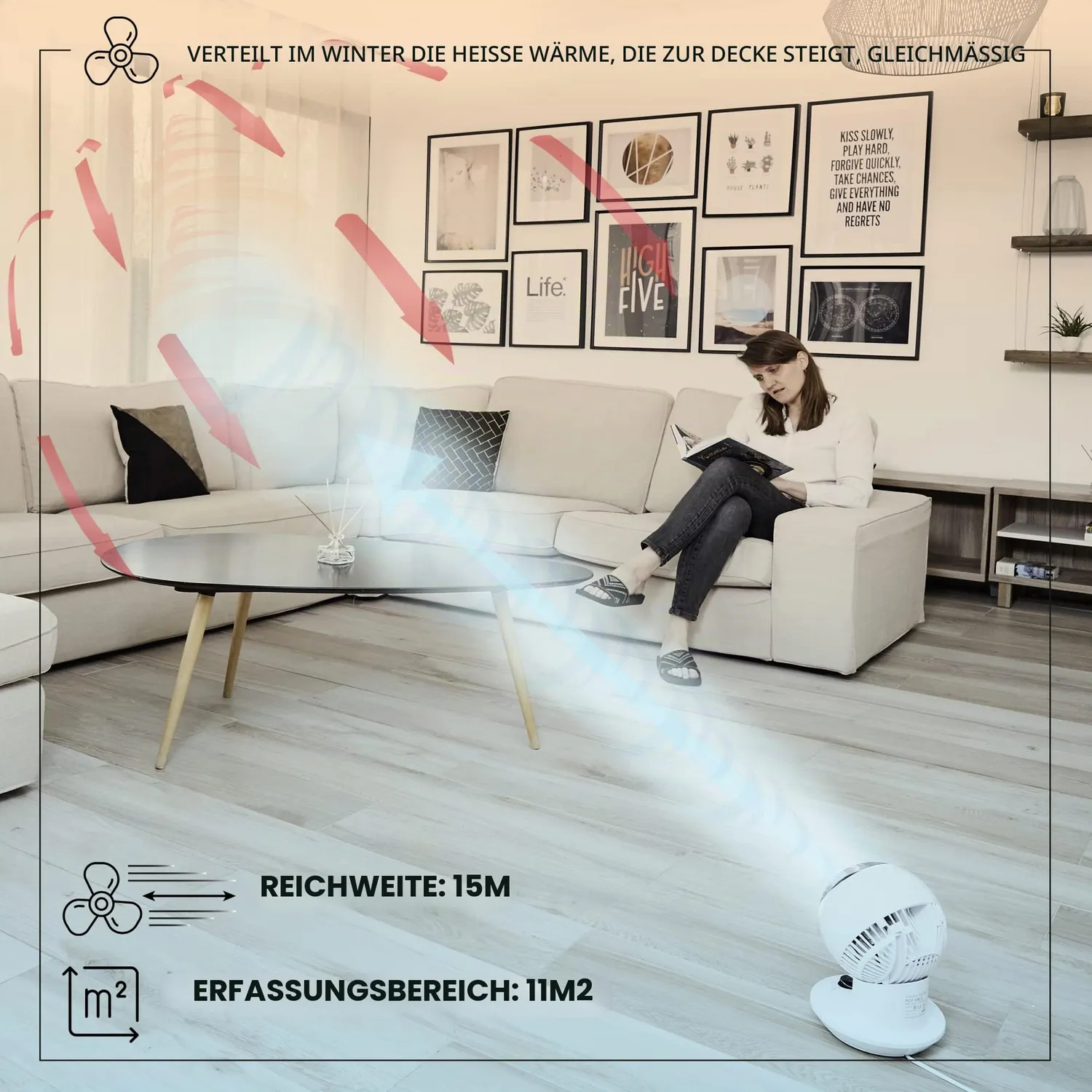 Iris Ohyama Woozoo PCF-SM12 Tischventilator weiß oszillierend leise