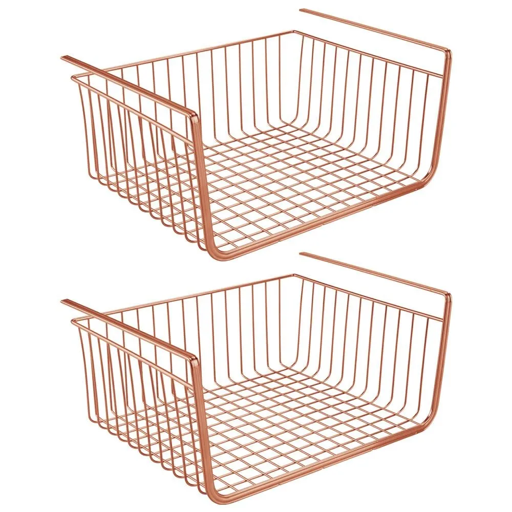 mDesign Hängekorb Metall Kupfer 2er-Set 33cm Robust