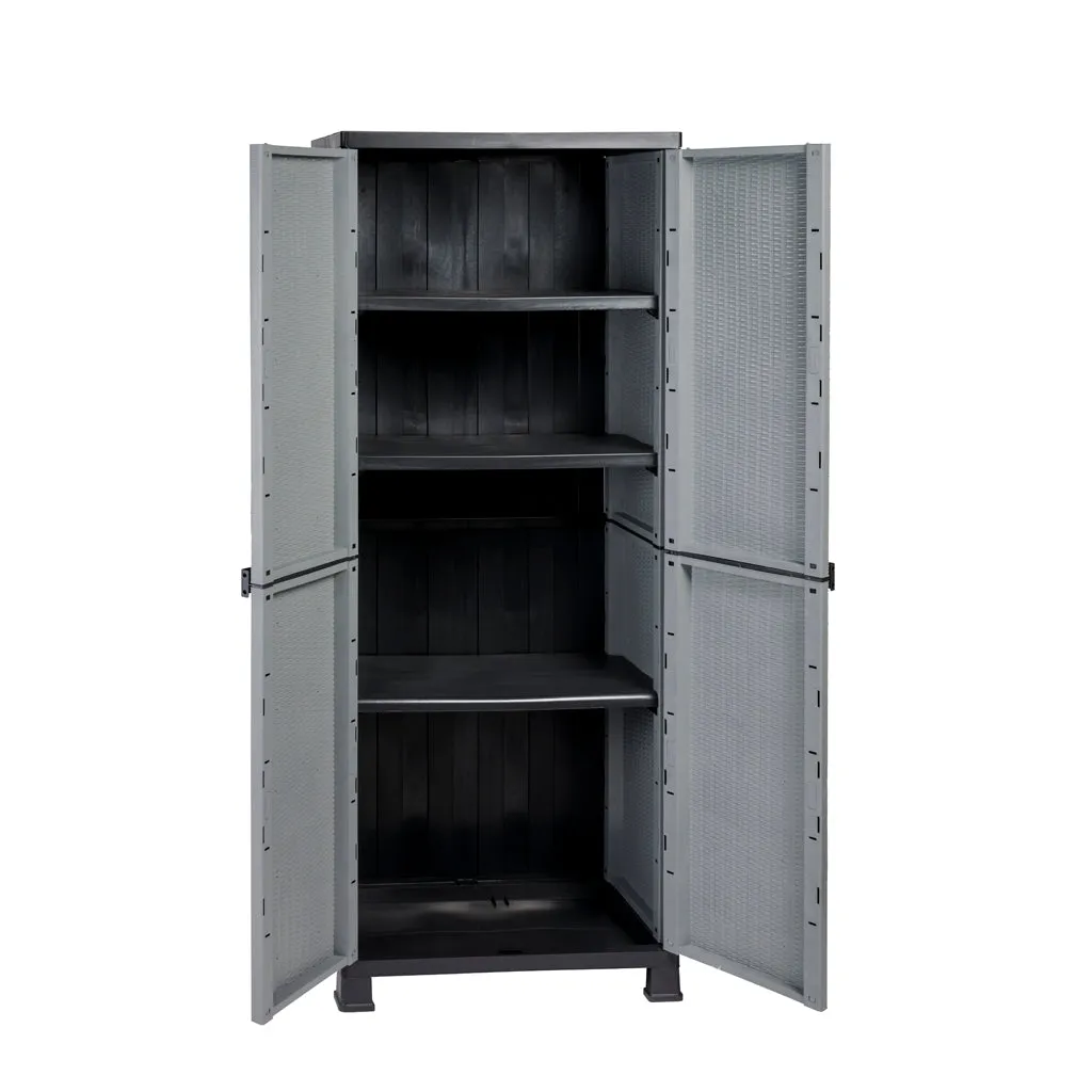 Kreher Madera Kunststoffschrank 3 Böden Rattan 171cm