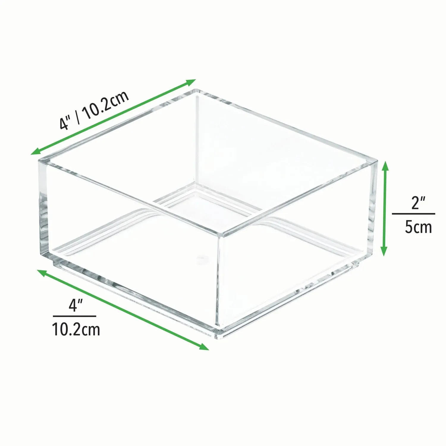 mDesign Kosmetikkorb Badablage 3er-Set durchsichtig 10,2 cm quadratisch