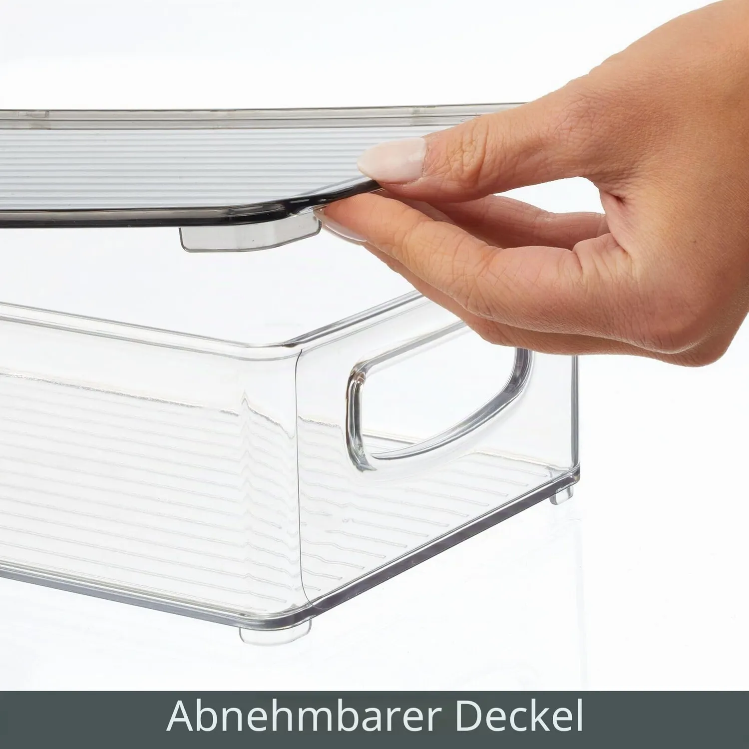 mDesign Bürobox Aufbewahrungsbox transparent 4er-Set