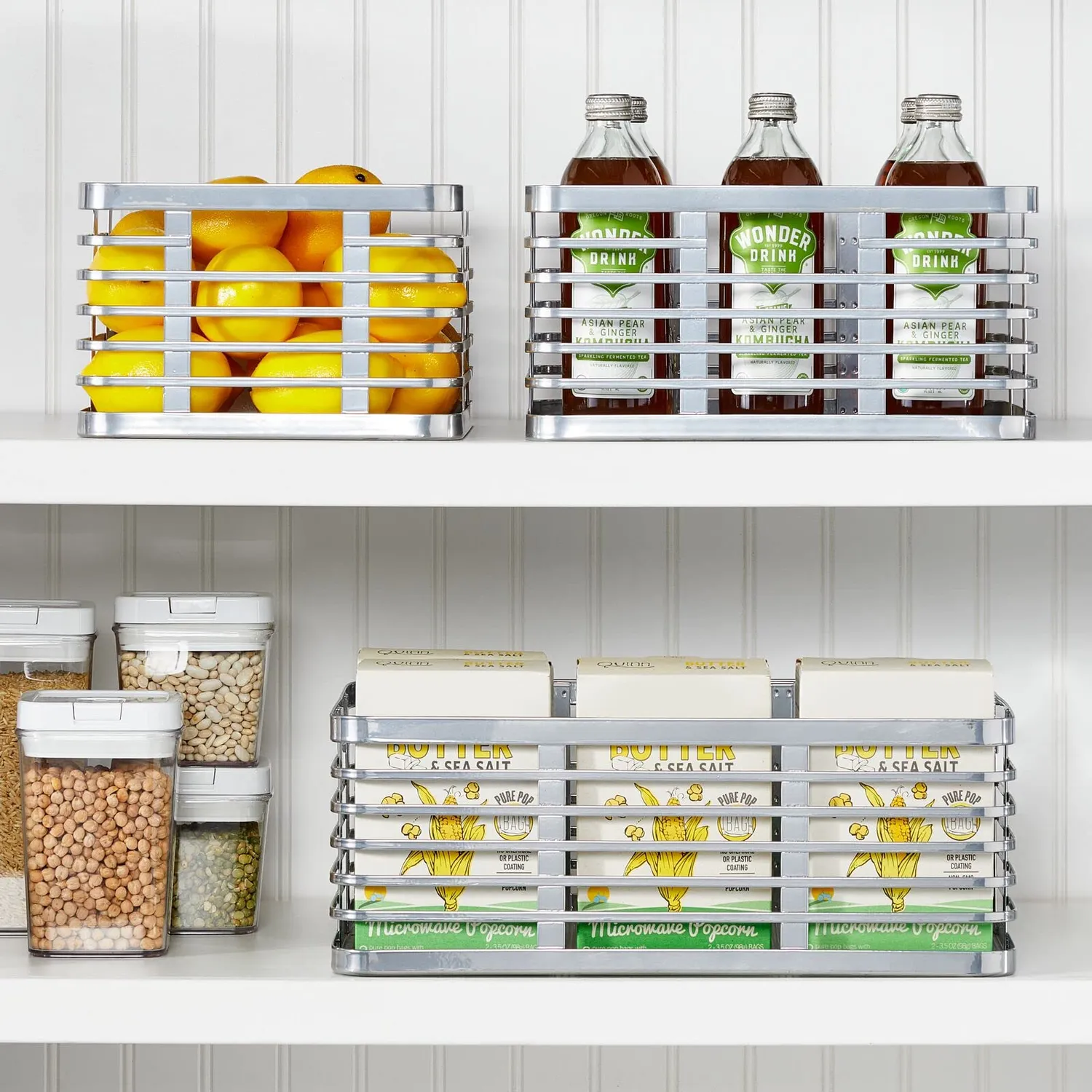 M Design Allzweckkorb Drahtkorb 6er-Set silberfarben