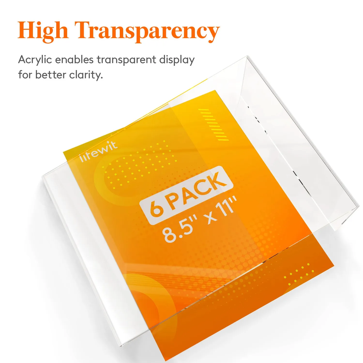 Lifewit Acryl Aufsteller 21,6x27,9cm 6er Pack transparent
