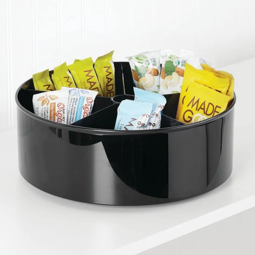 mDesign Küchenrondell Drehteller 4er-Set schwarz 5 Fächer