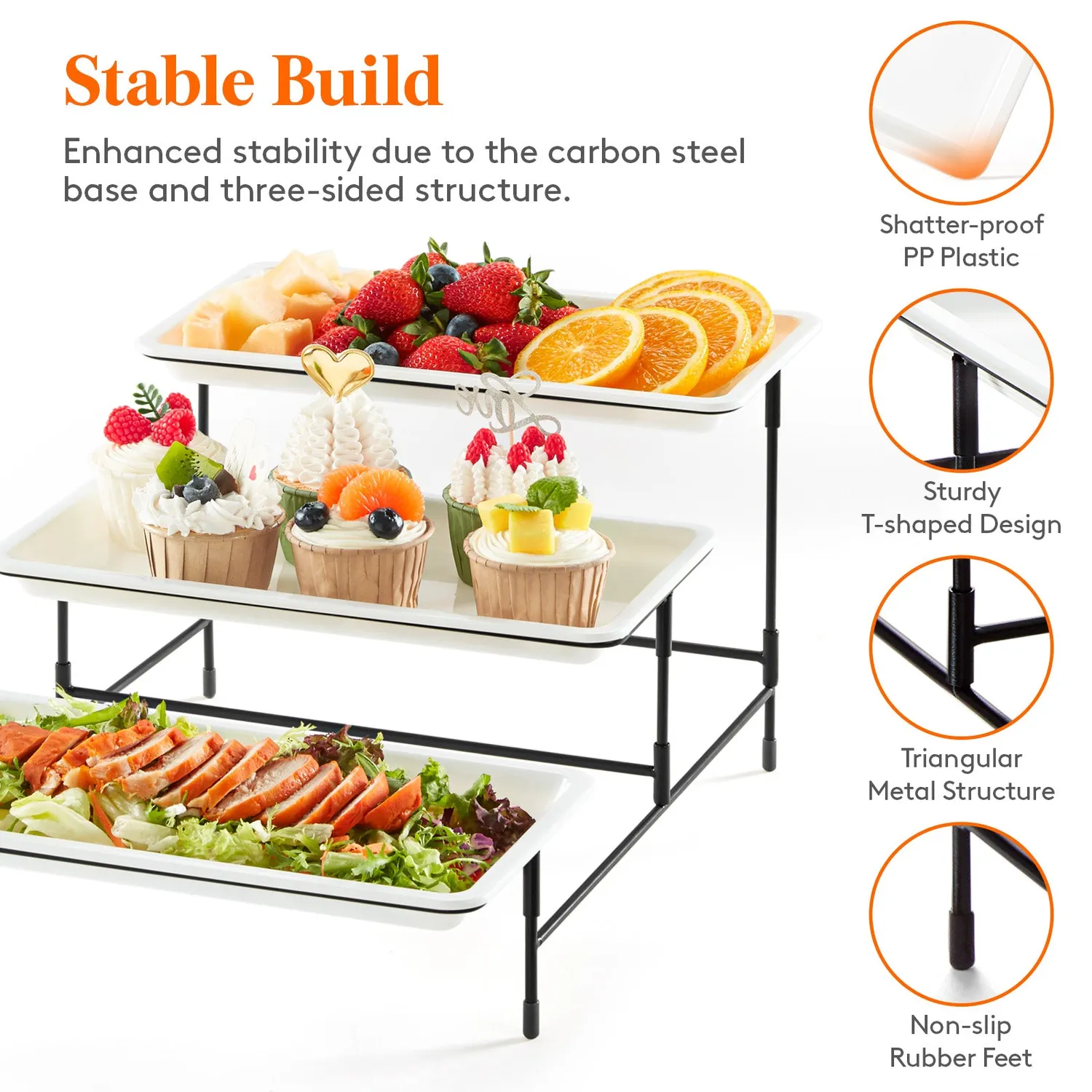 Lifewit Etagere 3-stöckig Weiß 30cm Kunststoff