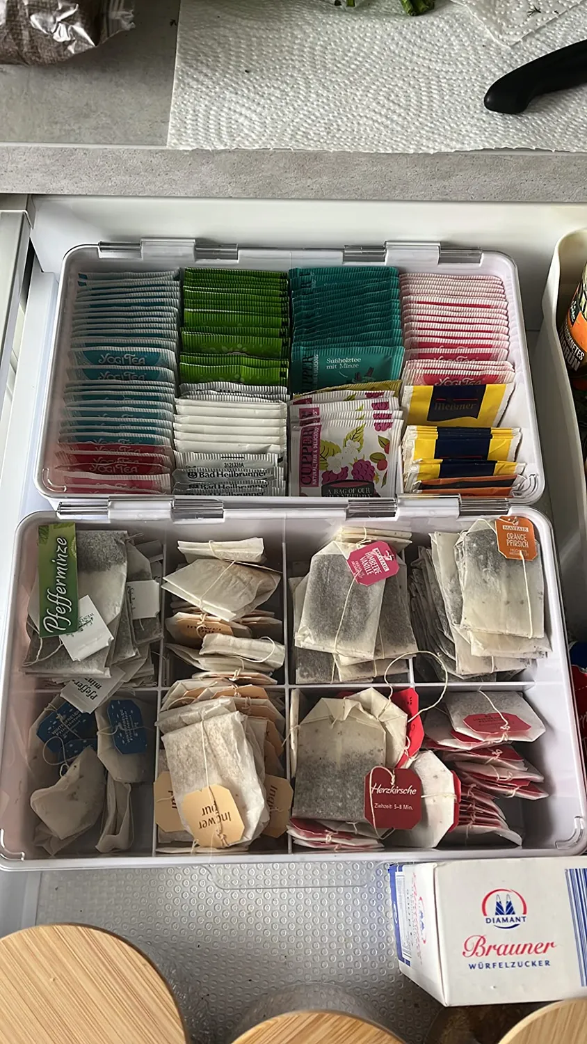 mDesign Aufbewahrungsbox 8 Fächer 2er-Set transparent lang