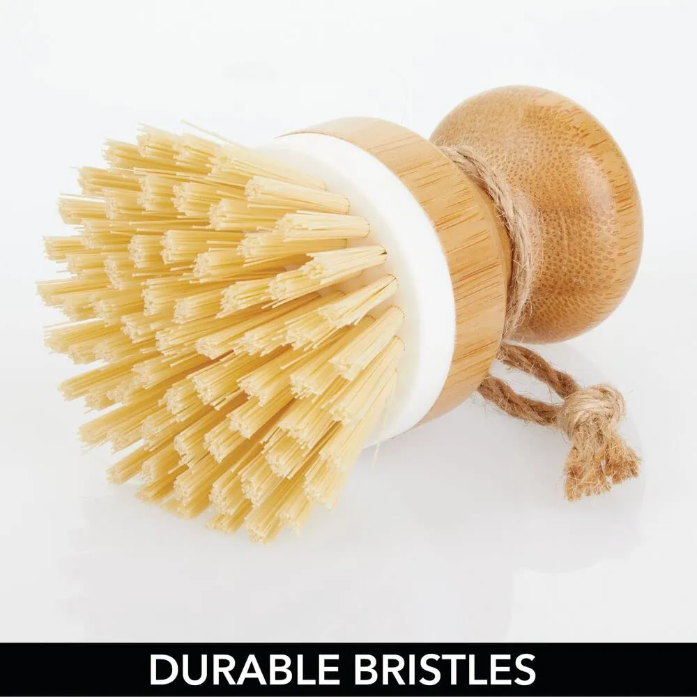 mDesign Spülbürste Bambus mit Halter schwarz-natur