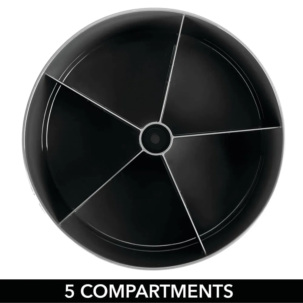 mDesign Küchenrondell Drehteller 4er-Set schwarz 5 Fächer