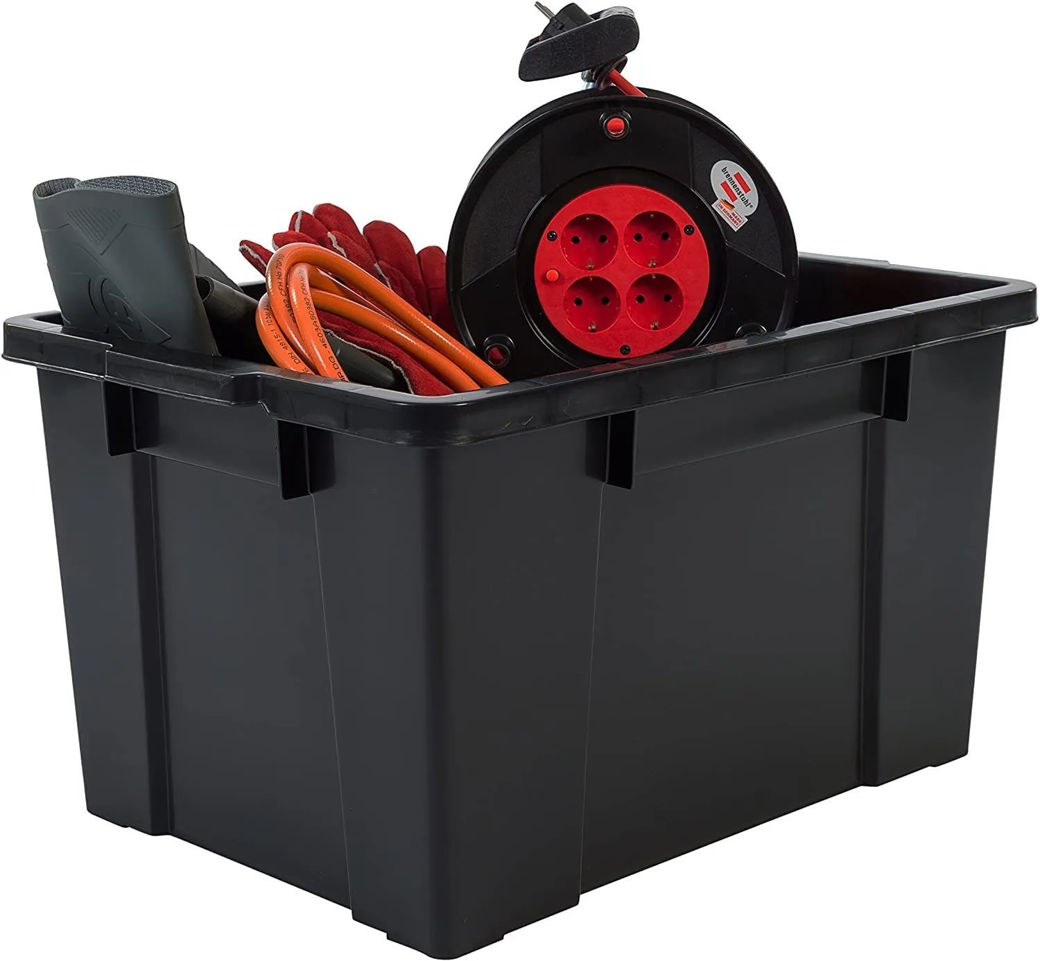 Iris Ohyama SK-700 Aufbewahrungsbox 68L 3er-Set schwarz