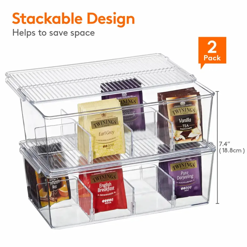 Lifewit Teebeutel Box Küche transparent mit Deckel