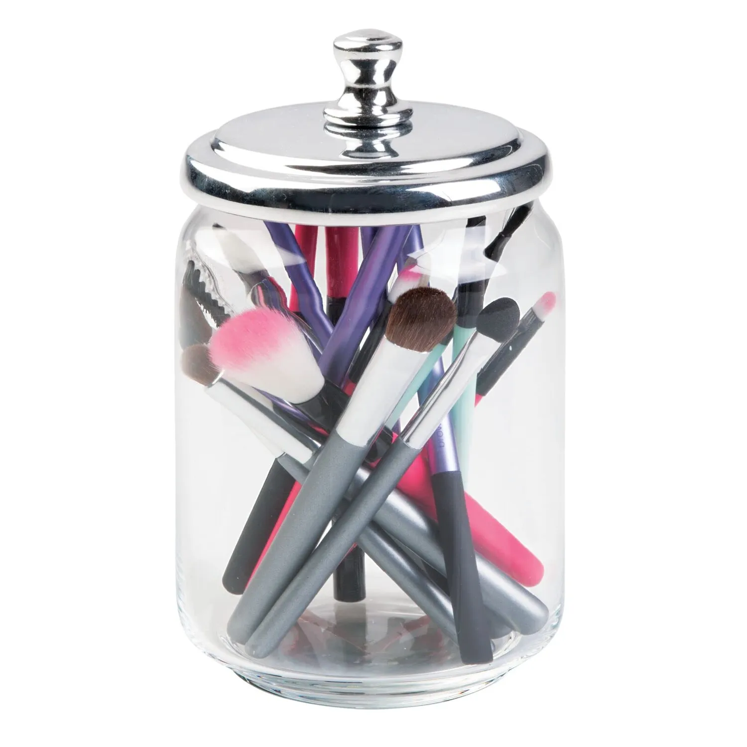 mDesign Apothekerdose Glas 2er-Set klar mit Chromdeckel