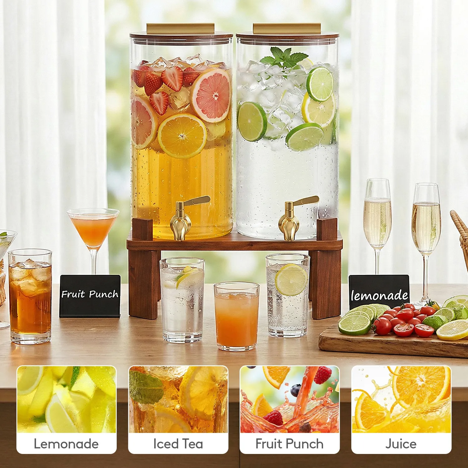 Lifewit Getränkespender Glas 5,7 L mit Ständer