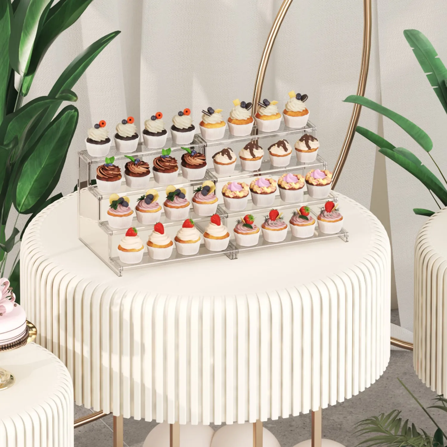 Lifewit Etagere 4-stöckig Cupcake Ständer transparent 1 Stück