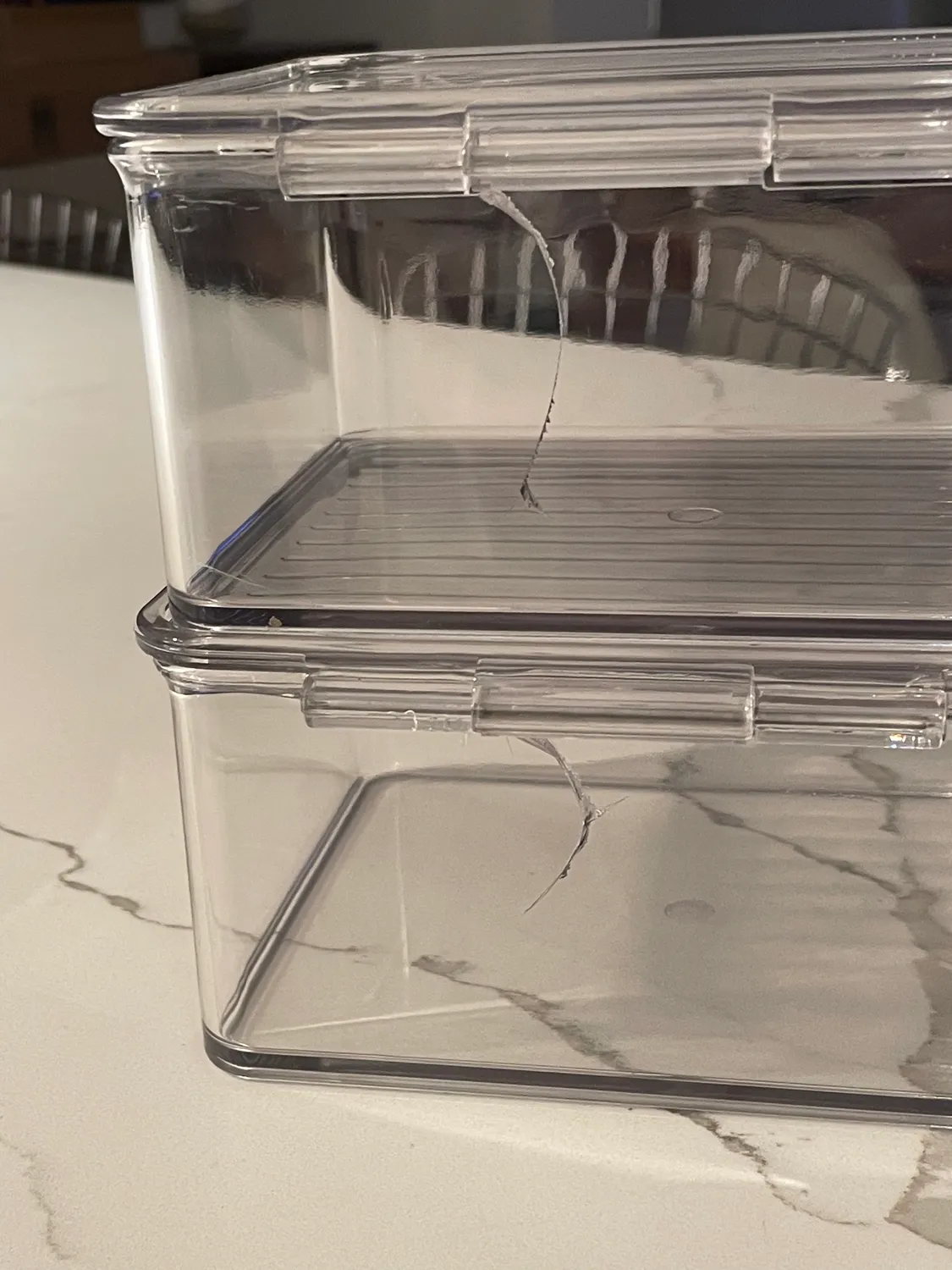mDesign Küchen Organizer Box 8er transparent mit Klappdeckel