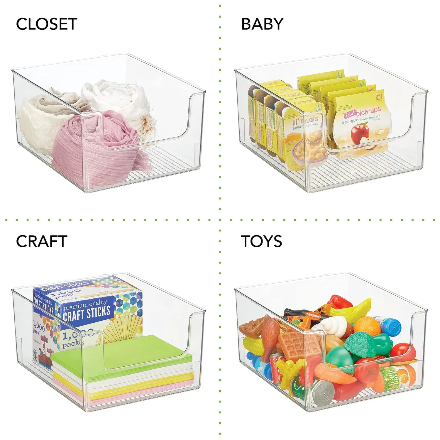 mDesign Lebensmittelbox Vorratsbehälter 4er 30,5cm transparent