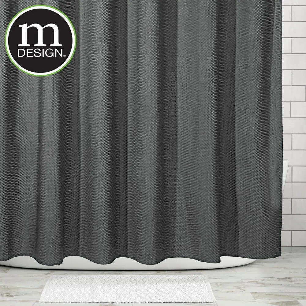 mDesign Waffel Duschvorhang 183x183 cm dunkelgrau
