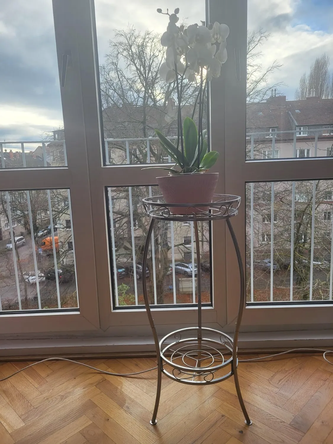 BOMCLAP Pflanzenständer Metall schwarz 69cm 2-stufig Blumenständer
