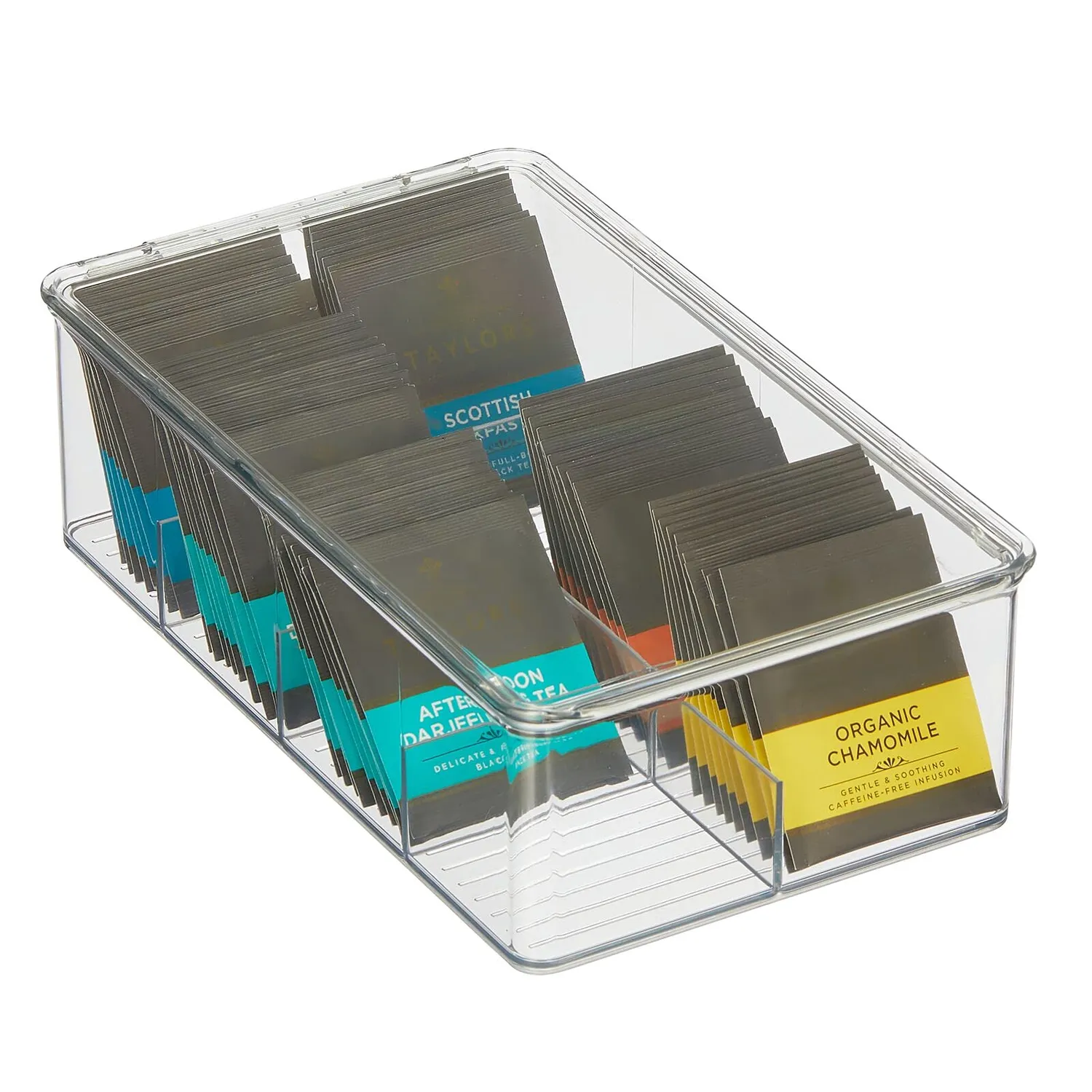 mDesign Aufbewahrungsbox 8 Fächer 2er-Set transparent lang