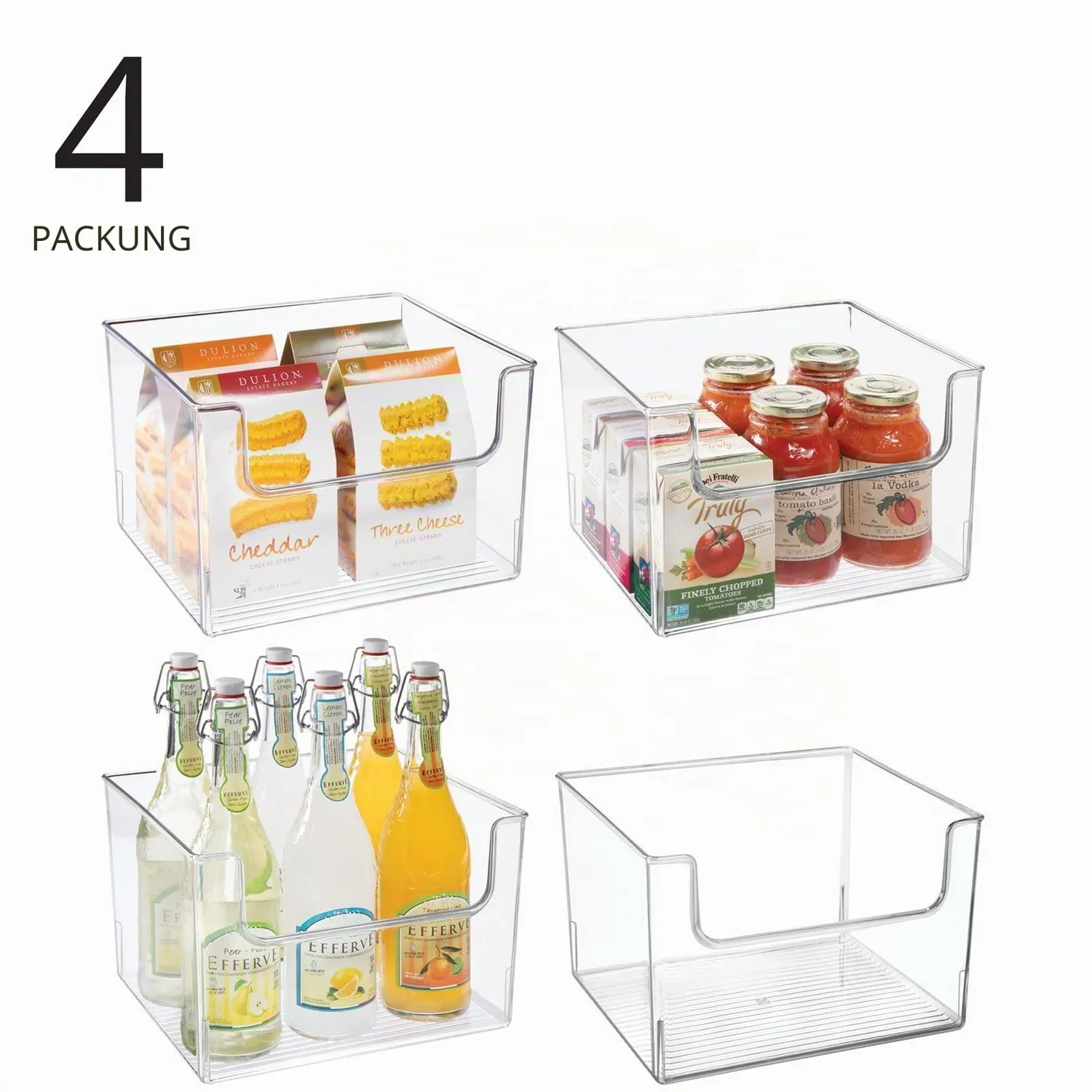 mDesign 02296 Aufbewahrungsbox 4er Set transparent BPA-frei