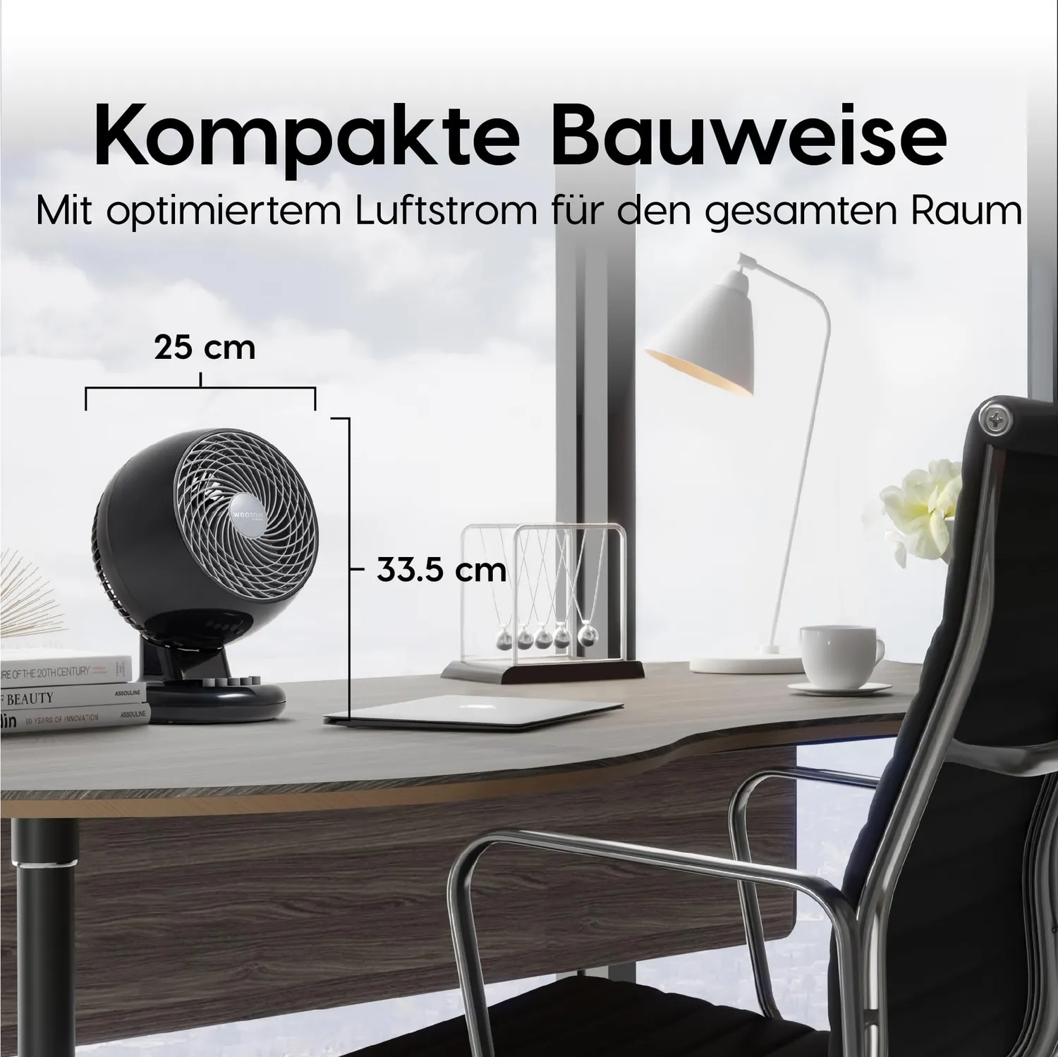 Iris Ohyama Woozoo PCF-M18 Tischventilator schwarz 23 m² leise