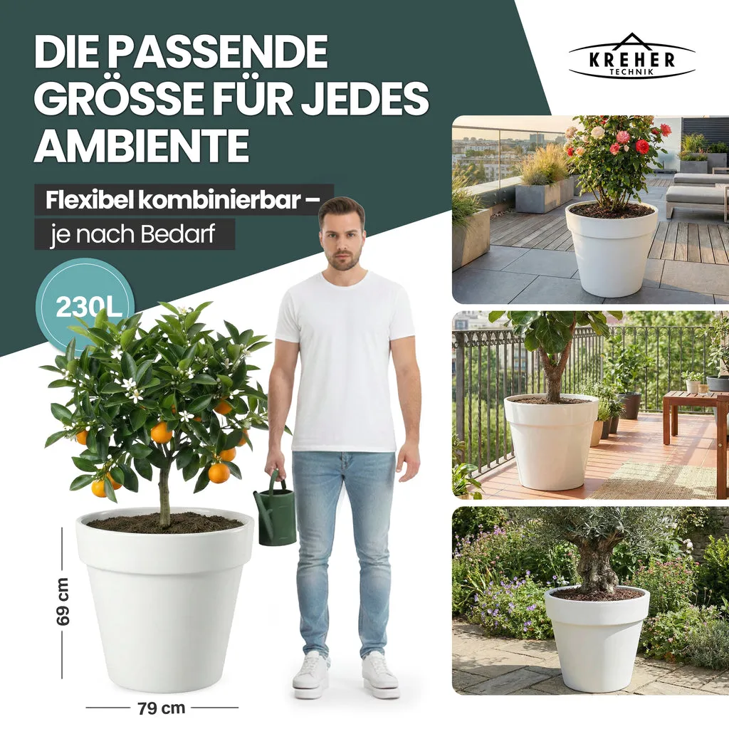 Kreher Like XXL Pflanzkübel Weiß 79 cm 2er Set