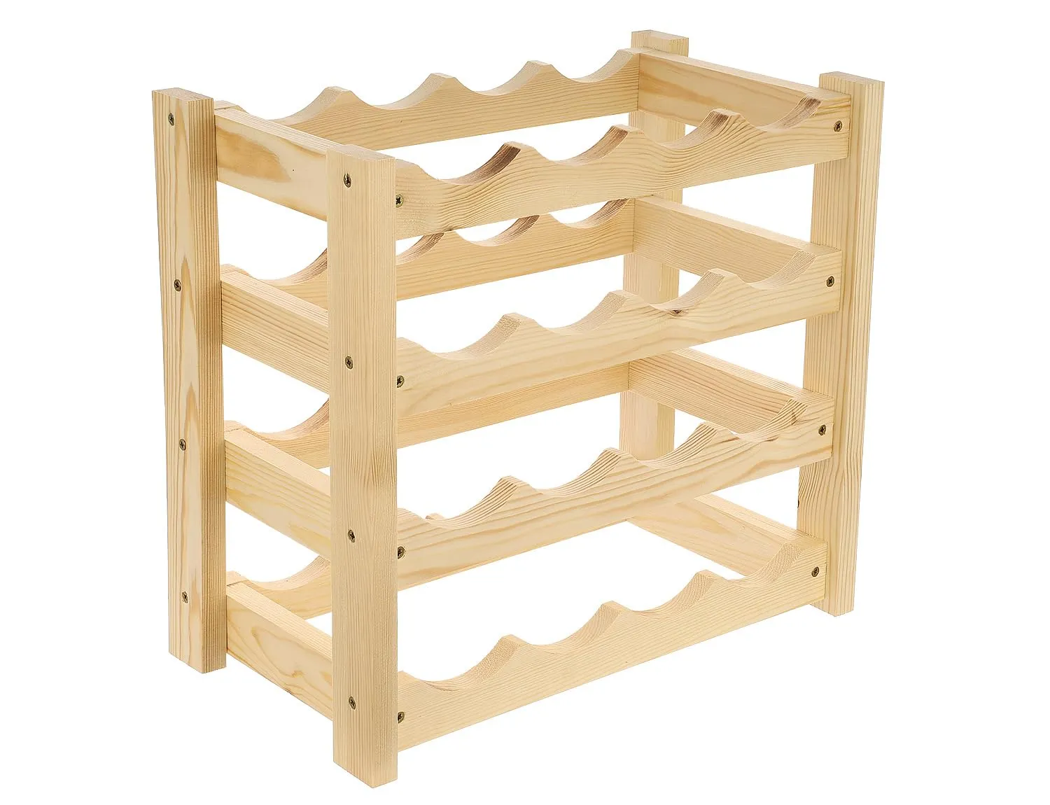 GoodFreshDecor Weinregal Holz für 16 Flaschen 43x24x40 cm Kiefer