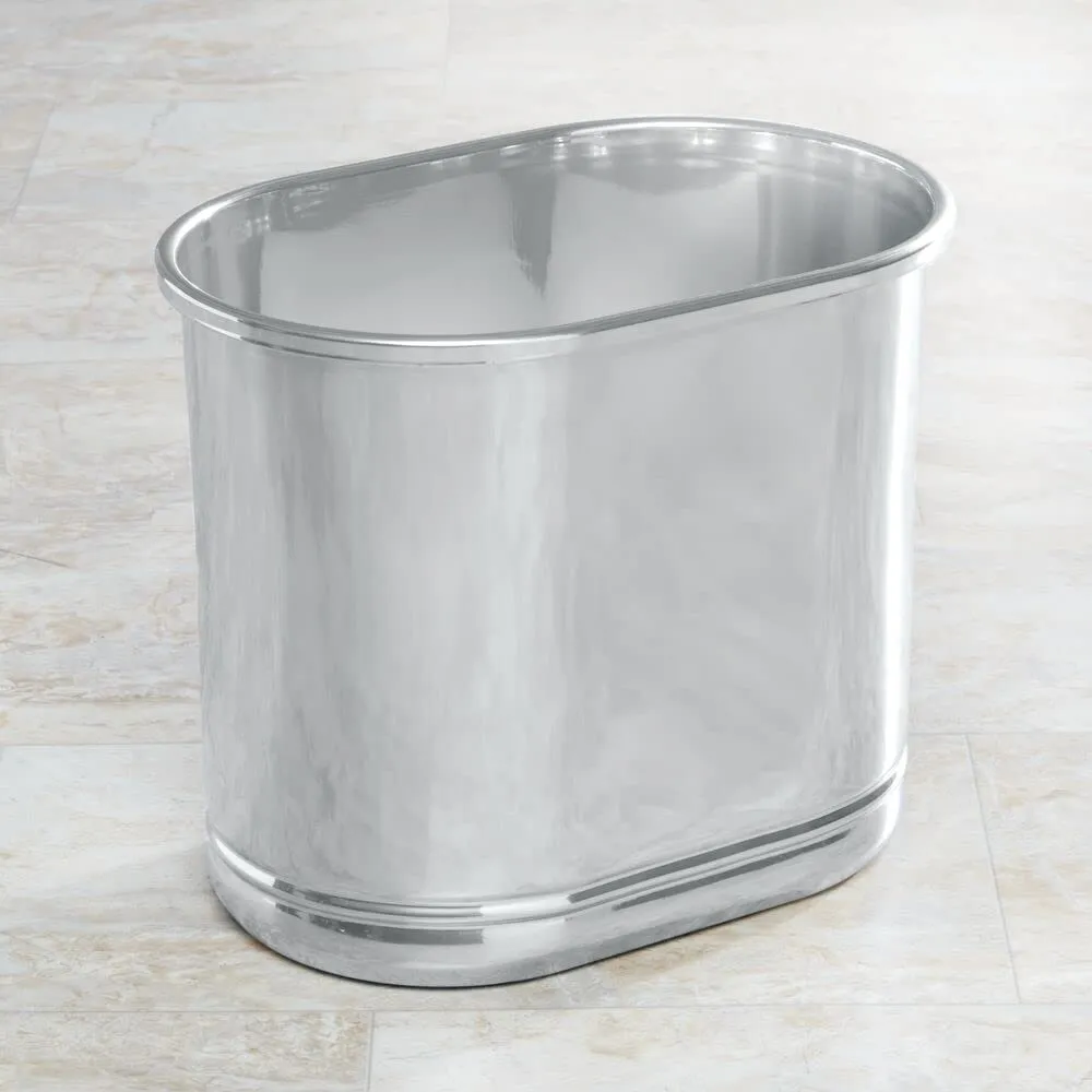 M Design ovaler Mülleimer Metall 9,5 L silber